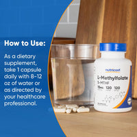 Thumbnail for Nutricost L-Methylfolate 15mg, 120 Capsules (5-MTHF) - Vegan, Non-GMO, Gluten Free