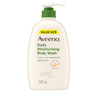 Thumbnail for Aveeno Daily Moisturizing Body Wash for Dry & Sensitive Skin + Prebiotic Oat, Body Wash Gently Cleanses & Nourishes Dry Skin, Lightly Scented, Value Size, 33 fl. oz