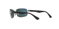Thumbnail for Ray-Ban RB3478 Rectangular Sunglasses, Gunmetal/Green Polarized, 60 mm
