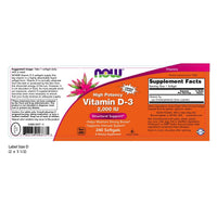 Thumbnail for NOW Foods Vitamin D-3, Structural Support 2000 I.U, 480 Softgels