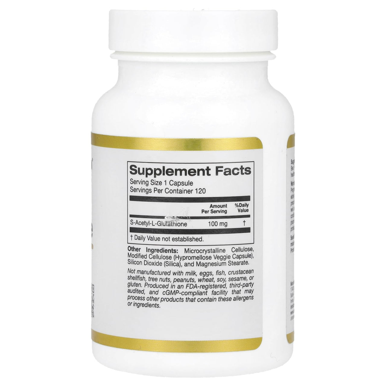 California Gold Nutrition S-Acetyl L-Glutathione, 100 mg, 120 Veggie Capsules