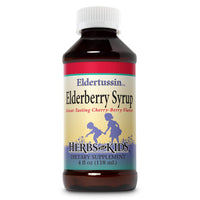 Thumbnail for Herbs For Kids Eldertussin Elderberry Syrup Herbal Supplement for Kids, Wellness Blend w/Black Elderberry, Wild Cherry Bark, Echinacea, Chamomile, Ages 1 and Up, Made w/Out Alcohol, 12 Servings, 4oz