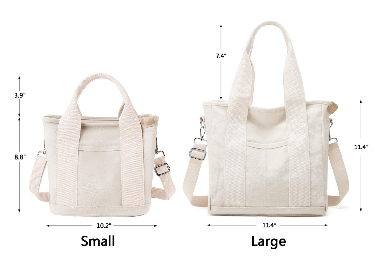 Small Tote Bag with Zipper Tote Bag for Women Canvas Crossbody Bag Shoulder Bag Satchel Hobo Bag Messenger Bag 2026