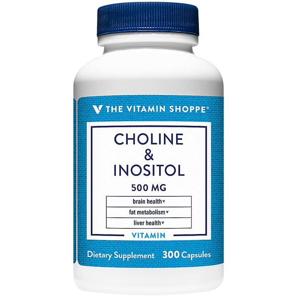 The Vitamin Shoppe Choline Inositol 500MG, Once Daily Supplement (300 Capsules)