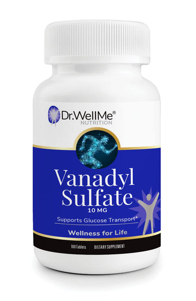 Dr. WellMe Vanadyl Sulfate 10mg â€“ 100 Tablets Blood Sugar, Maintain Glucose & Metabolism â€“ Non-GMO, Gluten-Free Supplement for Men & Women