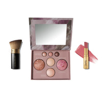 Thumbnail for LAURA GELLER Own Your Age Kit: Best of the Best Palette and Jelly Balm Tinted Lip Color, In the Buff and Retractable Angled Kabuki Brush