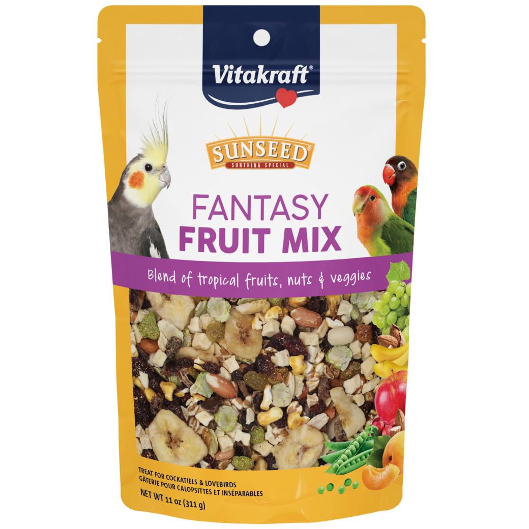 Sun Seed Company BSS59305 Fantasy Fruit Mix Cockatiel Treats Pouch, 11-Ounce