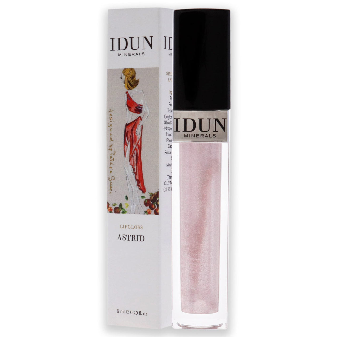 IDUN Minerals Lip Gloss - Soft, Creamy Formula for Velvet Soft, Shiny Pout - Intense Vitamin E Hydration for Dry, Chapped Lips - Non-Sticky, Long Lasting Pigment - 001 Astrid - 0.27 oz
