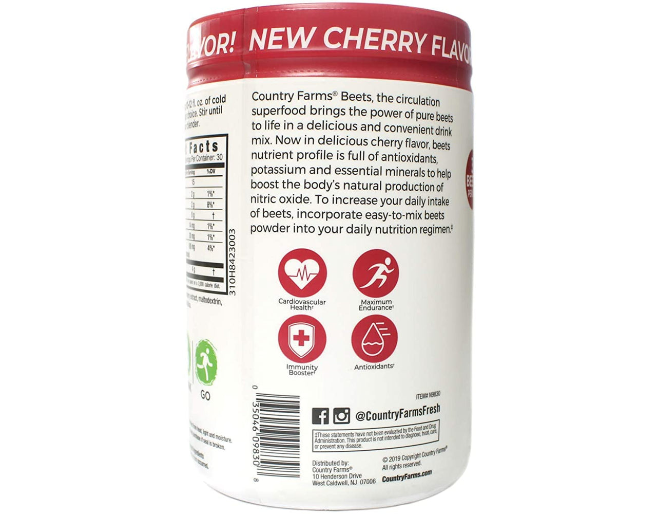Country Farms Bountiful Beets Circulation Superfood, Delicious Natural Flavor 10.6 Ounces Each (8)