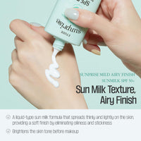 Thumbnail for ETUDE Sunprise Mild Airy Finish Sun Milk SPF50+ / PA++++ (55ml) | Sebum-free, Non-Sticky, Long Lasting Protection, 100% Mineral Based Korean Sunscreen, Korean Skin Care
