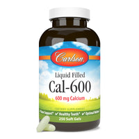 Thumbnail for Carlson - Cal-600, 600 mg Calcium, Bone Support, Healthy Teeth & Optimal Wellness, 250 Softgels