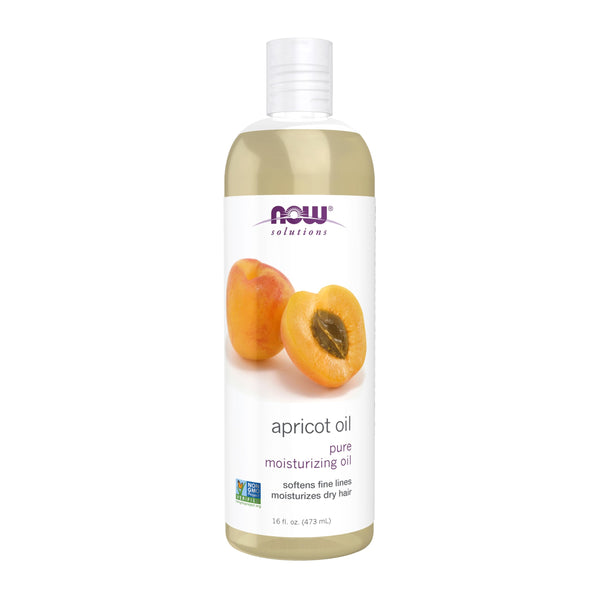 NOW Foods Solutions, Apricot Kernel Oil, Hair Moisturizer, Rejuvenating Skin Oil, Softens Fine Lines, 16-Ounce
