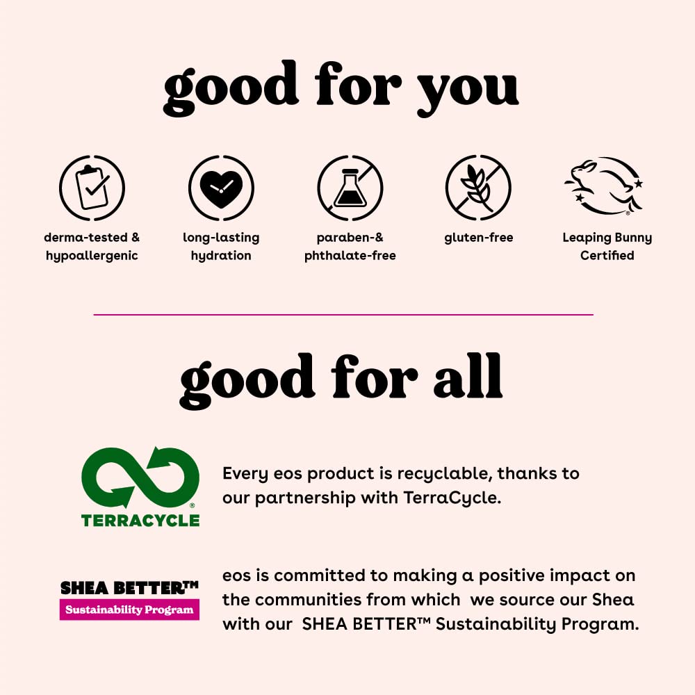 eos Shea Better Hand Cream - Vanilla Cashmere Hand Lotion | Instant Hydration + Lasting Protection | 2.5 oz