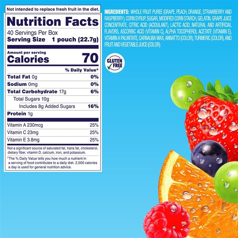 Welch's Fruit Snacks, Mixed Fruit, Bulk Pack, Individual Single Serve Bags, 0.8 oz (Pack of 40)