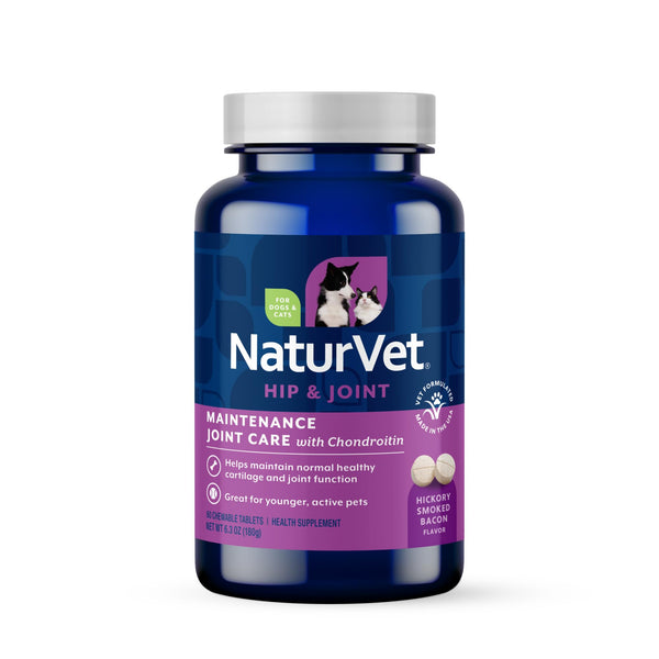 NaturVet Glucosamine DS Level 1 Maintenance Care Hip & Joint Support Pet Supplement for Dogs & Cats –Glucosamine, Chondroitin, Antioxidants –Supports Cartilage, Joint Function – 60 Ct.