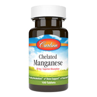 Thumbnail for Carlson - Chelated Manganese, 20 mg, Superior Absorption, Healthy Metabolism, Bone Support & Brain Health, 100 Tablets