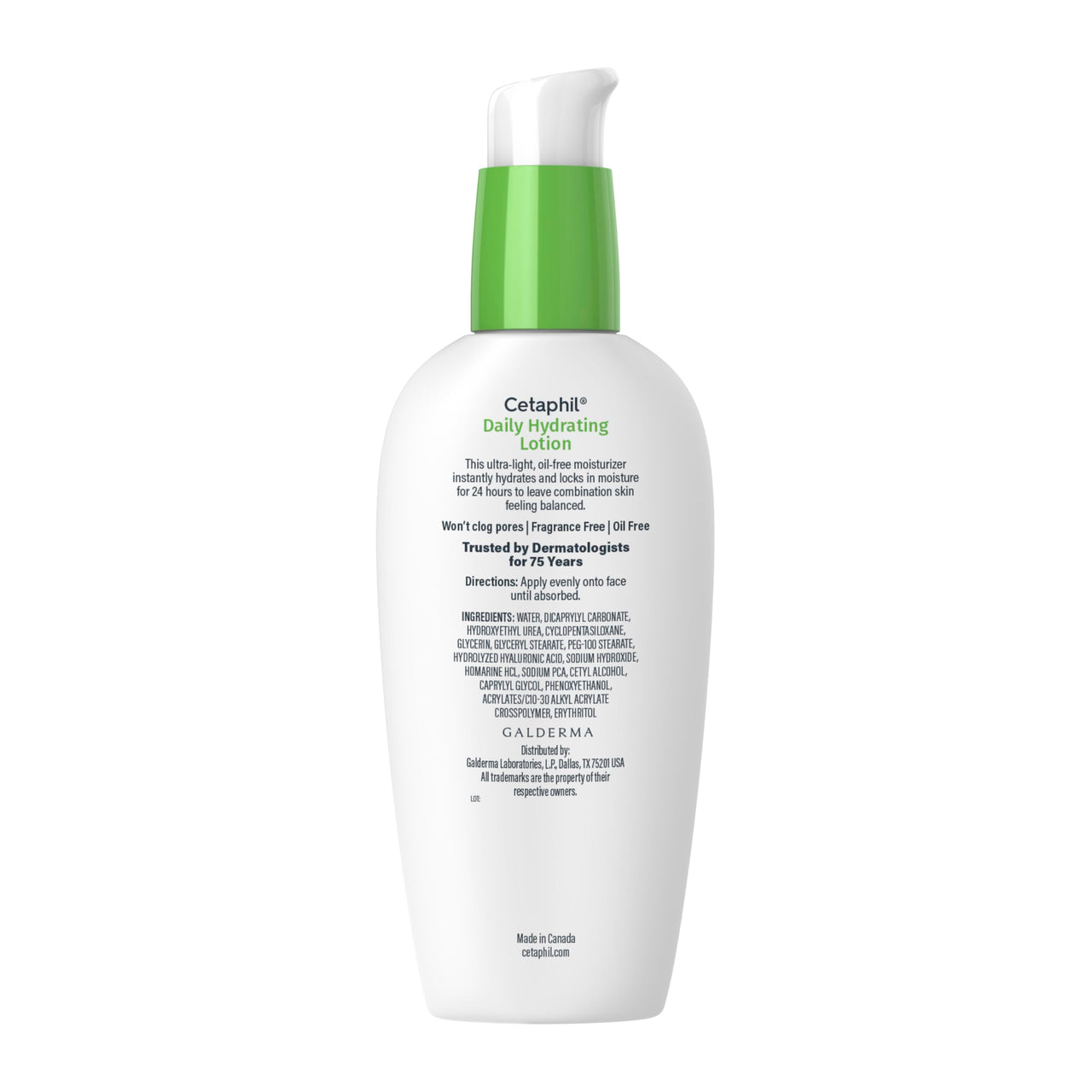 Cetaphil Daily Hydrating Lotion for Face, With Hyaluronic Acid, 3 fl oz, Lasting 24 Hour Hydration, for Combination Skin, No Added Fragrance, Non-Comedogenic