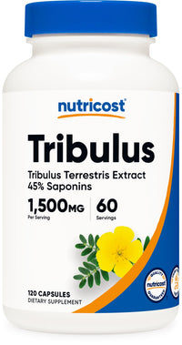 Thumbnail for Nutricost Tribulus Terrestris Extract 1500mg, 120 Capsules - 60 Servings (750mg Per Cap), Non GMO & Gluten Free
