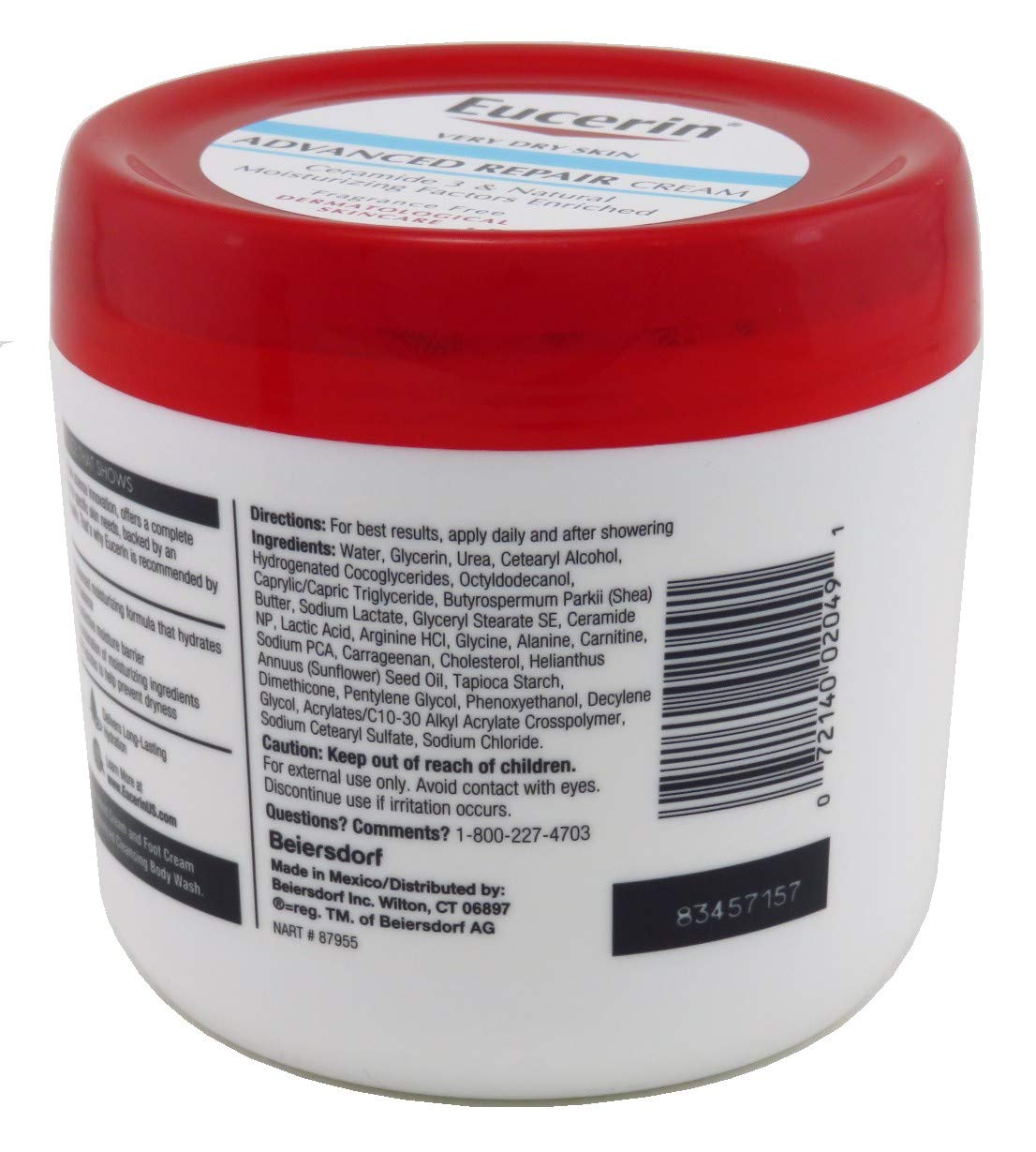 Eucerin Creme Advanced Repair 16 Ounce Jar (473ml) (3 Pack)