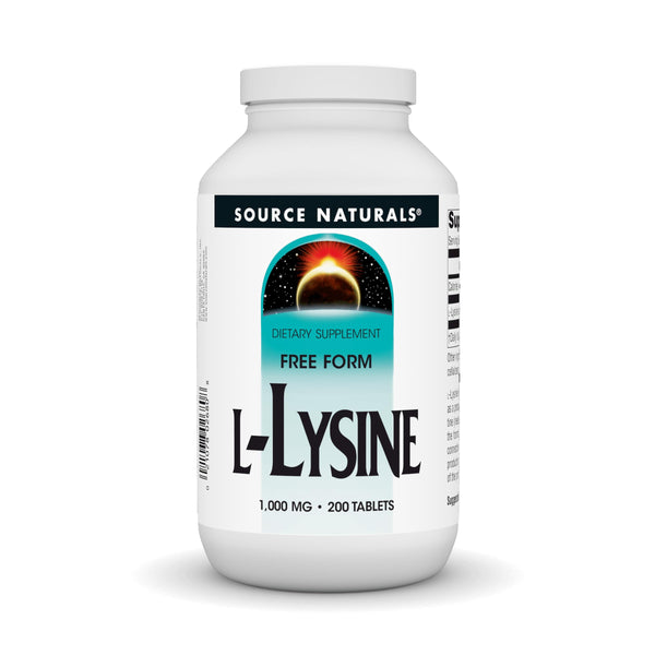 Source Naturals L-Lysine Free Form, 1000 mg* - 200 Tablets