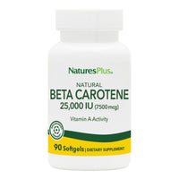 Thumbnail for NaturesPlus Natural Beta Carotene - 25,000 IU Vitamin A & Vitamin E - 90 Softgels - Eye Supplement, Antioxidant, Aids in Free Radical & Natural Cellular Defense - Gluten Free - 90 Servings