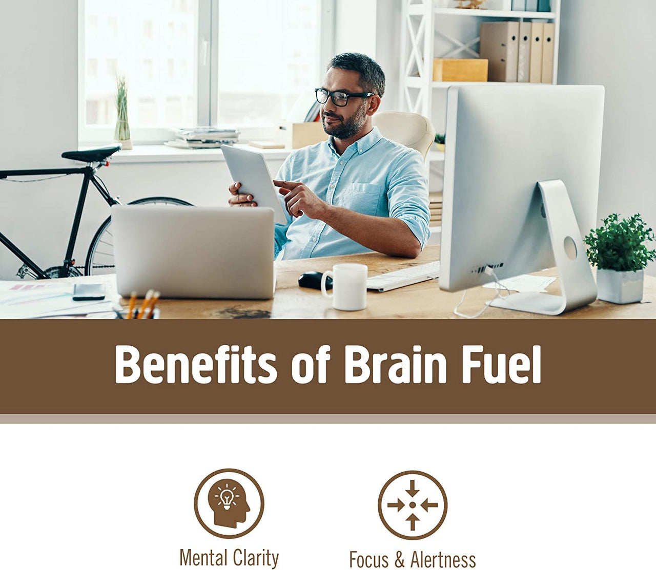 OM MUSHROOM SUPERFOOD Brain Fuel Mushroom Powder Capsules Superfood Supplement, 90 Count, 30 Days, Lion's Mane, Reishi Blend Plus Folate, Mental Clarity, Mushroom Supplement