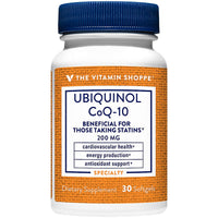 Thumbnail for The Vitamin Shoppe Ubiquinol CoQ-10 200mg Beneficial for Those (30 Softgels)