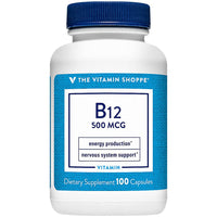Thumbnail for The Vitamin Shoppe Vitamin B12 500MCG - Energy Production, Nervous System & Red Blood Cell Support, Daily B Vitamin (100 Capsules)
