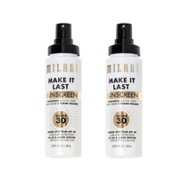 Thumbnail for Milani Sunscreen Setting Spray + Primer, Make It Last Sunscreen for Face- SPF 30 UVA & UVB Protection Antioxidant Rich Formula for Broad Spectrum Protection, Prime + Set + Protect, 2.02Fl. Oz - 2 Pack