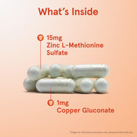 Thumbnail for Jarrow Formulas Zinc Balance 15 mg - 100 Servings (Veggie Caps) - Zinc with Copper - Essential Minerals for Immune System Support - Immune Support Supplement - Gluten Free Copper Supplement, Vegan