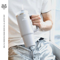 Thumbnail for Stanley H2.0 Vacuum Quencher, 0.3 gal (0.88 L), Ash Gray, Cold Insulation, Durable, Straw Water Bottle, Summer, Outdoors, Dishwasher Safe