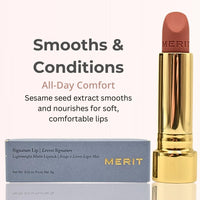 Thumbnail for Merit Signature Lip Lightweight Matte Lipstick - 0.10 oz / 3 g (Classic (neutral), standard)