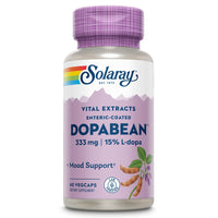 Thumbnail for SOLARAY Dopabean 333mg - Mucuna Pruriens L-Dopa - Wellness Support Supplement - Velvet Beans Seed Extract with 15% L Dopa Plus Alpha Galactosidase - Enteric Coated, 60-Day Guarantee - 60 Servings