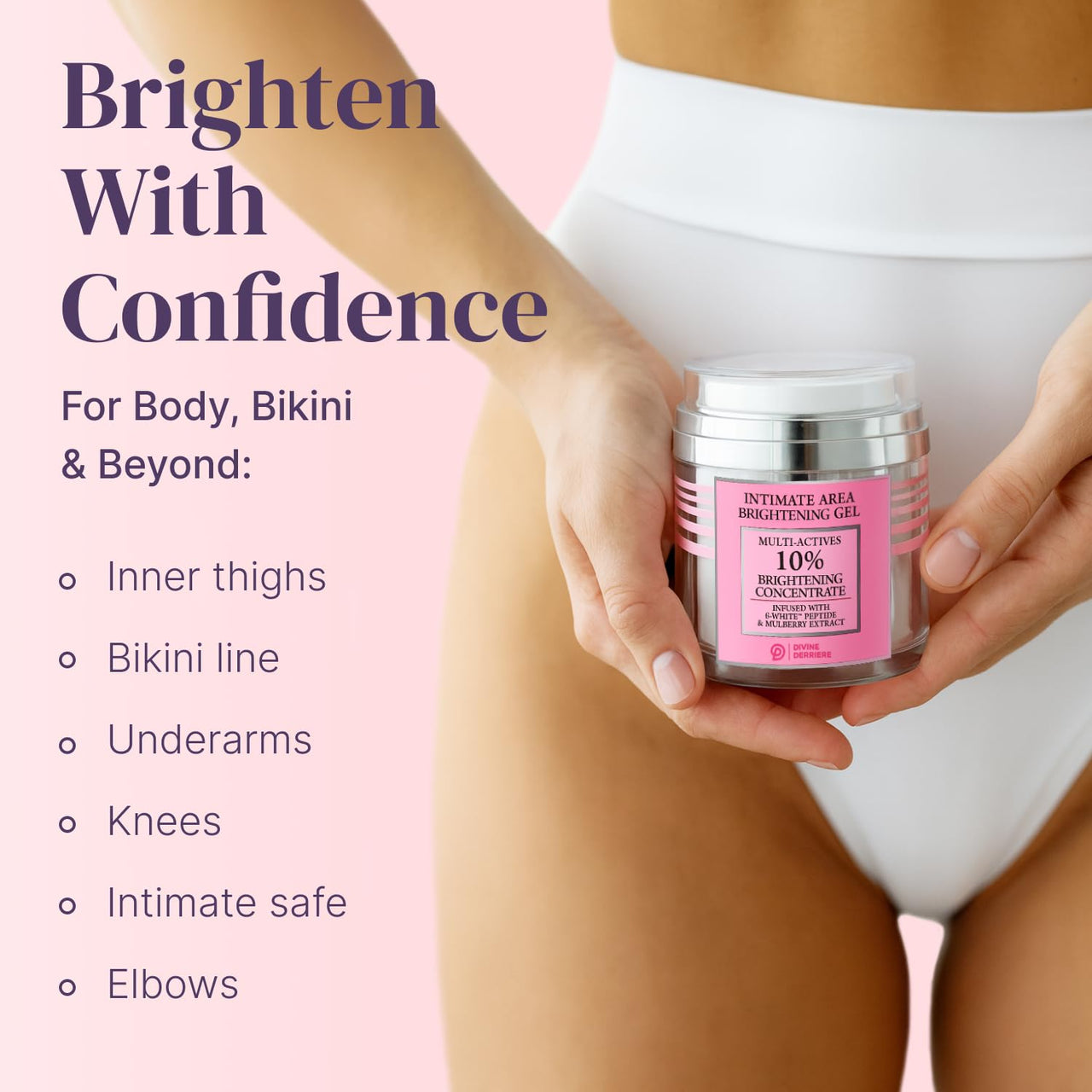 Divine Derriere Intimate Dark Spot Remover for Body, Face, Bikini and Sensitive Areas - Dark Spot Corrector Cream for Intimate Areas Contains Mulberry Extract, Alpha Arbutin, Peptide