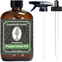 Thumbnail for Peppermint Essential Oil 4 oz. with Huge Glass Bottle, Glass Dropper, and Sprayer. Detailed User's Guide E-Book. Skin Care, Garden Care, and Hair Care.