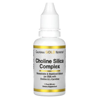 Thumbnail for California Gold Nutrition Choline Silica Complex, Bioavailable & Stabilized Silicon with Choline & L-Carnitine, 1 fl oz (30 ml)