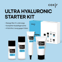Thumbnail for coxir Ultra Hyaluronic Holiday Gift Set – Cleansing Oil + Toner + Ampoule + Cream |Mini Skincare Kit, Travel-Size Korean Skincare Set, Hydrating Routine