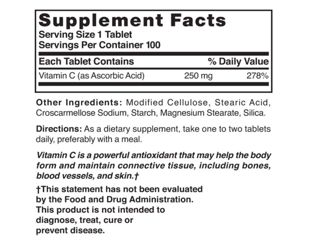 NAT B VIT C TB 250MG 100