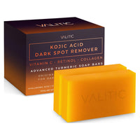 Thumbnail for VALITIC Kojic Acid Dark Spot Remover Soap Bars with Vitamin C, Retinol, Collagen, Turmeric - Original Japanese Complex Infused with Hyaluronic Acid, Vitamin E, Shea Butter, Castile Olive Oil (2 Pack)