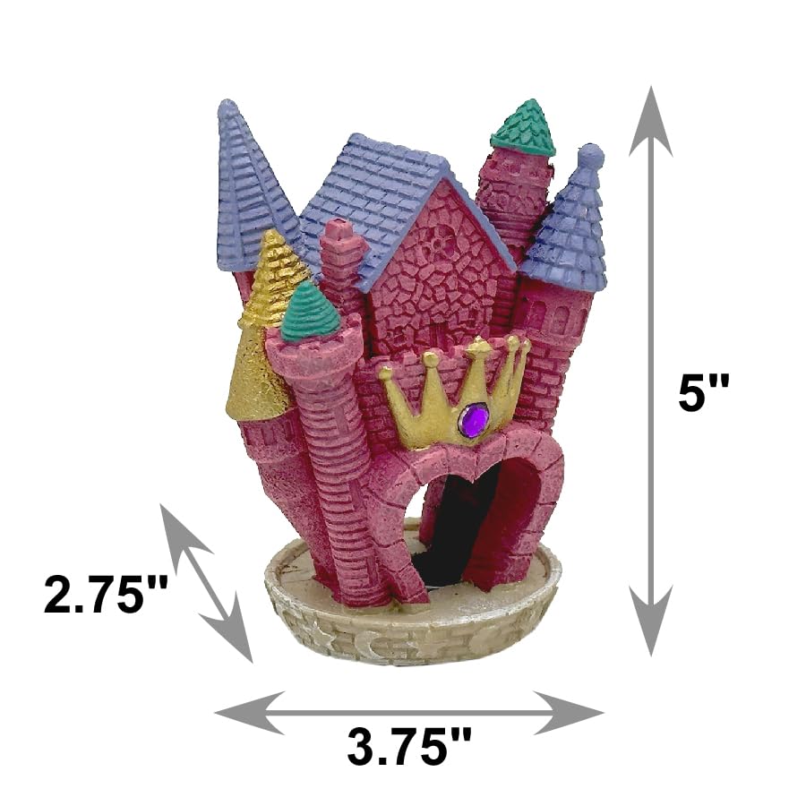 Blue Ribbon EE-144 Princess Castle Exotic Environments Aquarium Ornament 3.75"L x 2.75"W x 5"H