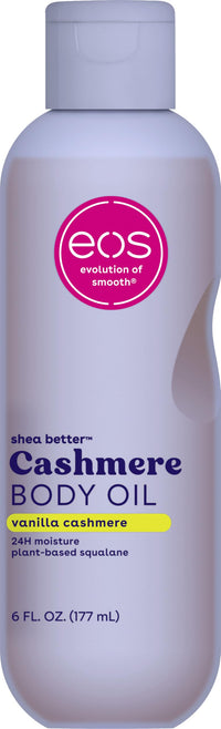 Thumbnail for eos Cashmere Body Oil, Vanilla Cashmere, 24 Hour Moisture, Plant-Based Squalane to Soothe, Soften And Smooth Dry Skin, Body Oil, 6 fl oz