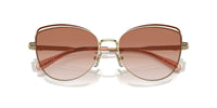 Thumbnail for COACH Women's HC7162 Cat Eye Sunglasses, Shiny Light Gold/Nutmeg/Amber Gradient, 57 mm