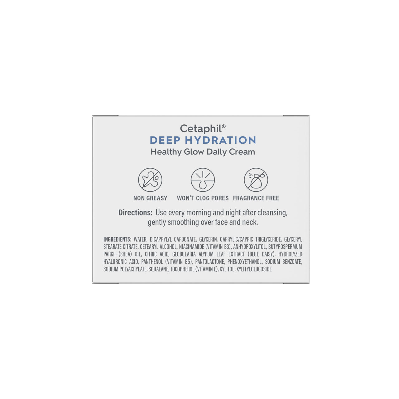 Cetaphil Deep Hydration Fragrance Free Healthy Glow Daily Face Cream, 1.7 oz, 48Hr Dry Skin Face Moisturizer for Sensitive Skin, With Hyaluronic Acid, Vitamin E & B5, Dermatologist Recommended