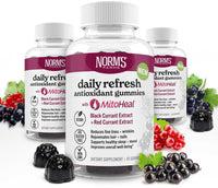 Thumbnail for Norm's Farms Elderberry Antioxidant Gummies - Daily Refresh w/MitoHeal, 500mg Red & Black Currant Extract - Sleep, Mood, Skin, Hair & Nail Support - USA Made, Vegan, Non-GMO, Gluten-Free - 45 Gummies