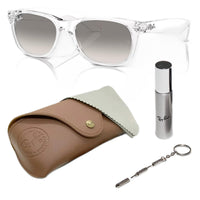 Thumbnail for Ray-Ban RB2132 NEW WAYFARER CLASSIC Square Shaped Non-Polarized Sunglasses for Men & Women – Includes Official RAYBAN Eyewear Kit – Ideal Formal & Casual Wear Sunglasses – Clear Grey Lens