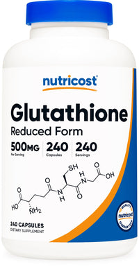 Thumbnail for Nutricost Glutathione Capsules 500mg, 240 Capsules - Gluten Free, GMO Free