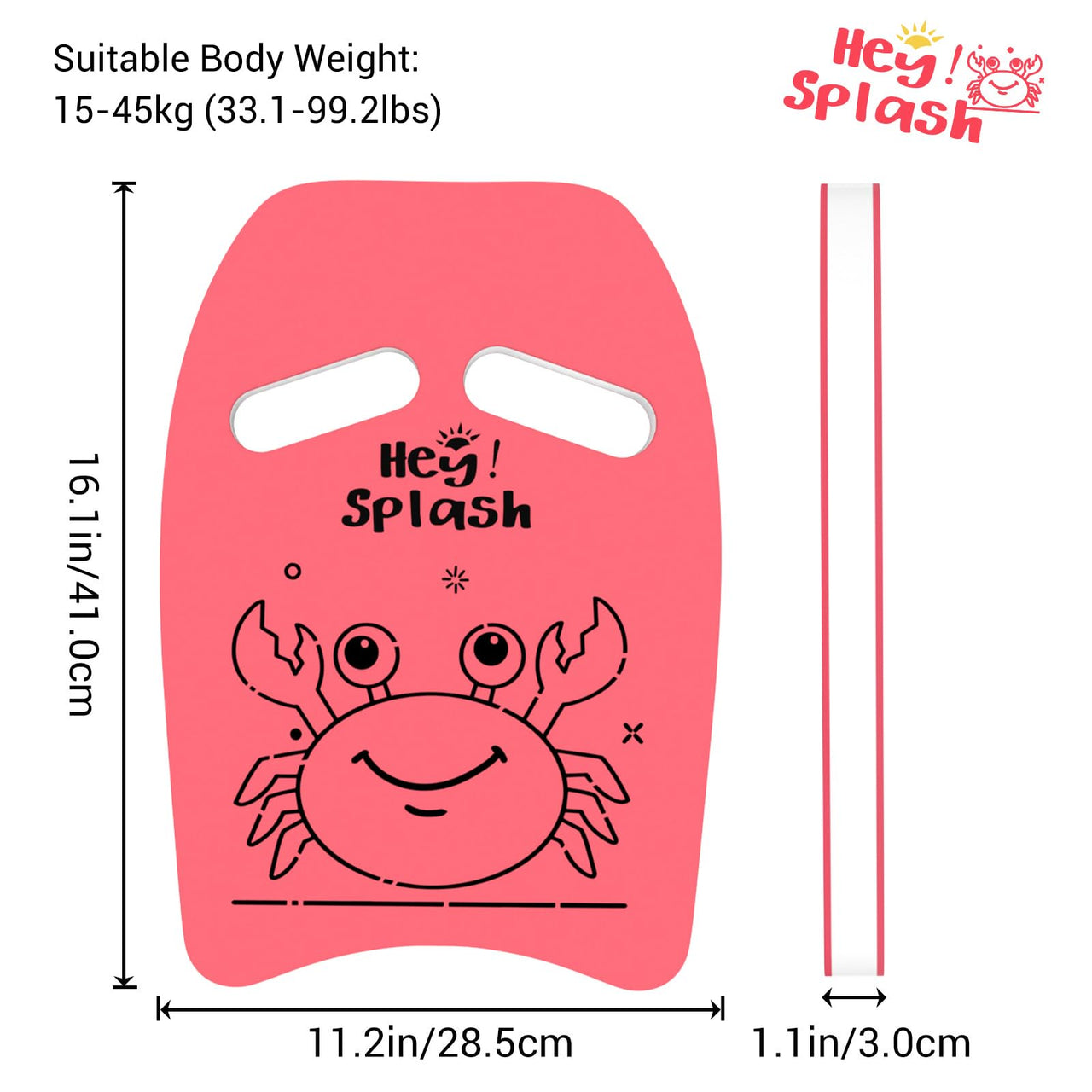 HeySplash Swim Kickboard for Kids, Swimming Kickboard Cute Pattern Swim Training Aid for Children, Pool Exercise Equipments for Beginning Swimmers Safety Swim Board Auxiliary, Rose Red