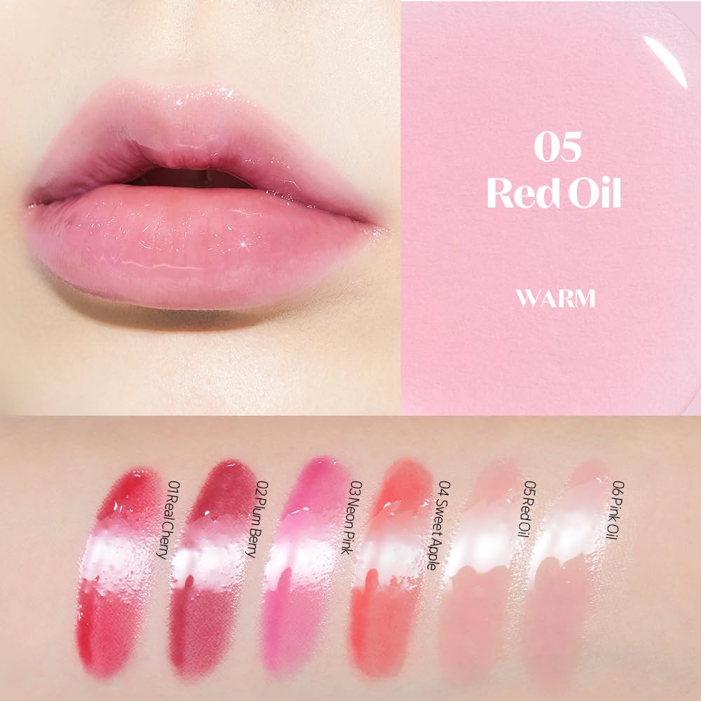 ETUDE Dear Darling Oil Tint #5 Red Oil 4g | High Moisturizing and Strong Hydrating Lip Oil/Lip Gloss | Smooth and Moist Lips | Non-Sticky Lip Oil Tint For Dry Lips | K-beauty