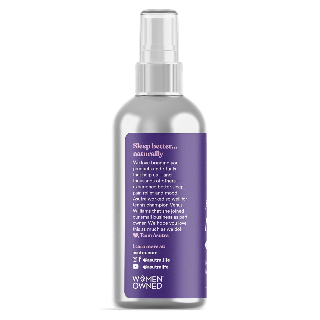 ASUTRA Topical Magnesium Chloride Oil Spray with Lavender and Melatonin, 4 fl oz