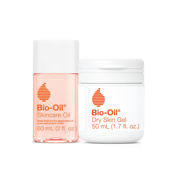 Bio-Oil Travel Skincare Bundle for Scars, Stretch Marks, and Dry Skin, Includes Skin Care Oil (2 oz) and Dry Skin Gel (1.7 oz)